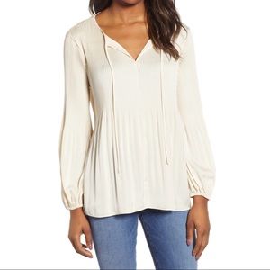 Lucky Brand | Pleated Peasant Top